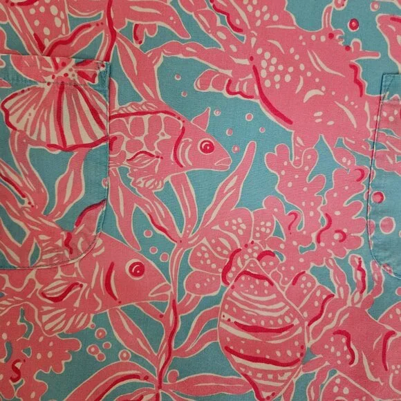 Lilly Pulitzer Girls Pink and Blue Shift Dress size 12 - Picture 4 of 5